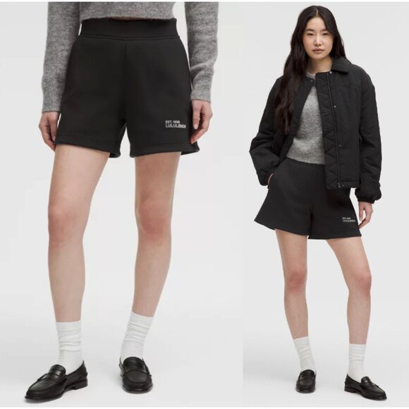 LULULEMON Heavyweight Fleece Sweatshort 5" in Black Size XL - Picture 1 of 7